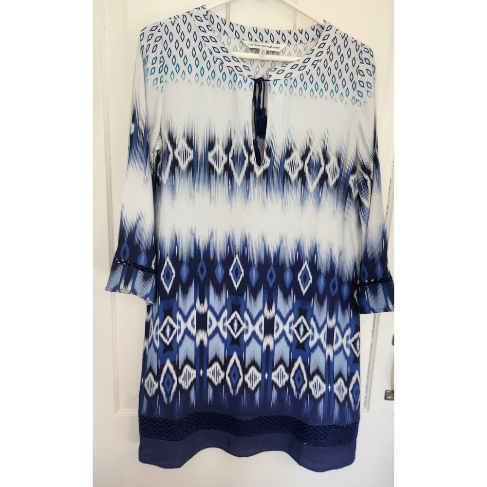 3/$25! Anthropologie Cupcakes & Cashmere Blue Aztec Dress Size XS